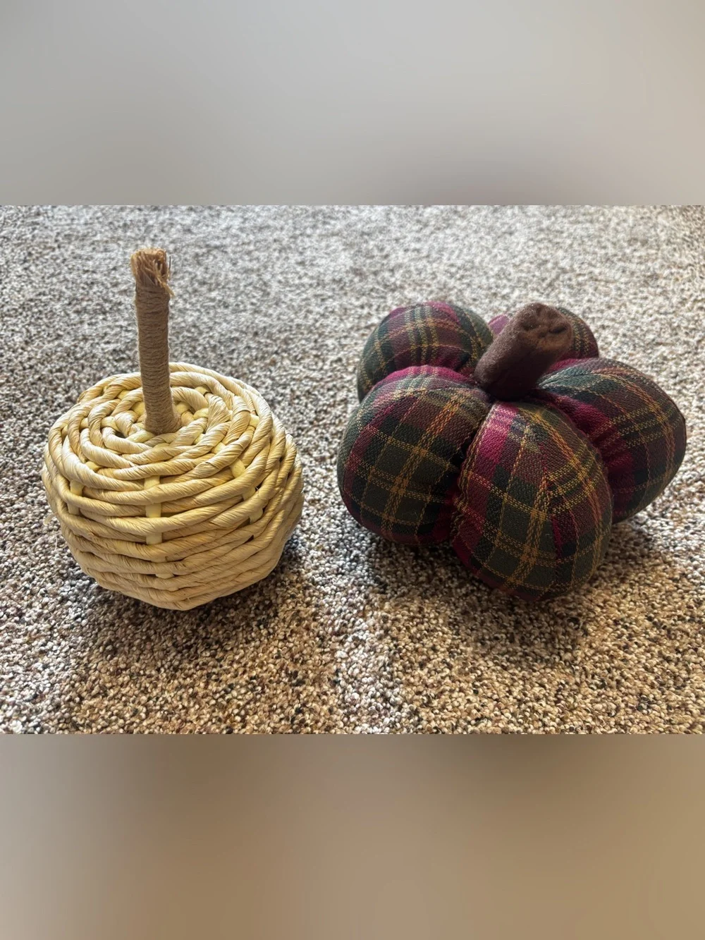 Holiday Fabric & Woven Pumpkin Décor Set - Fall/Thanksgiving
